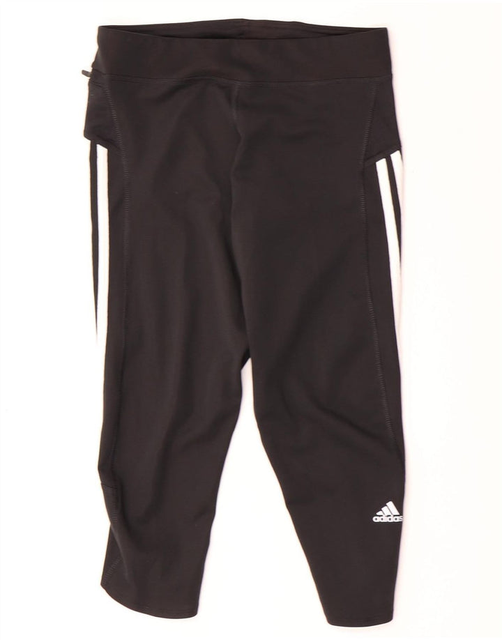 ADIDAS Ženske Climalite Capri tajice UK 12 Srednje crni poliester