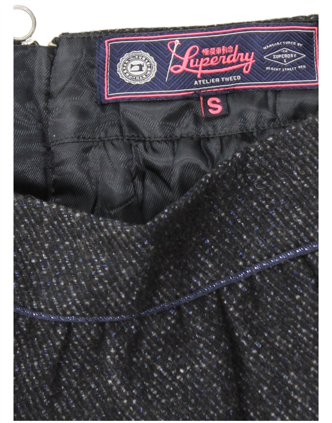 SUPERDRY ženska mini suknja mala W27 sivi pjegavi poliester