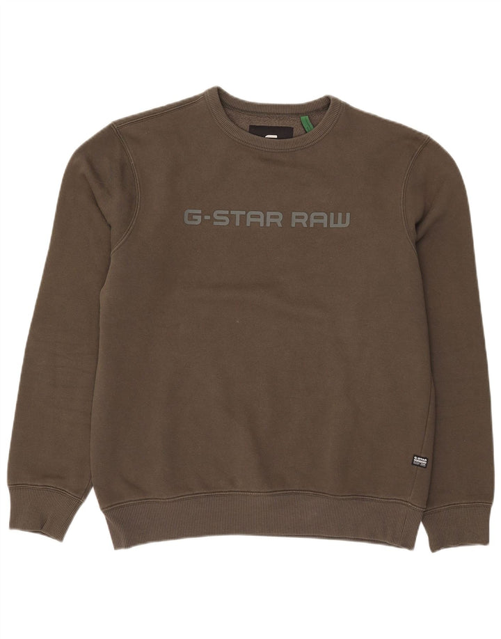 G-Star muški džemper s grafičkim motivima, srednji kaki pamuk