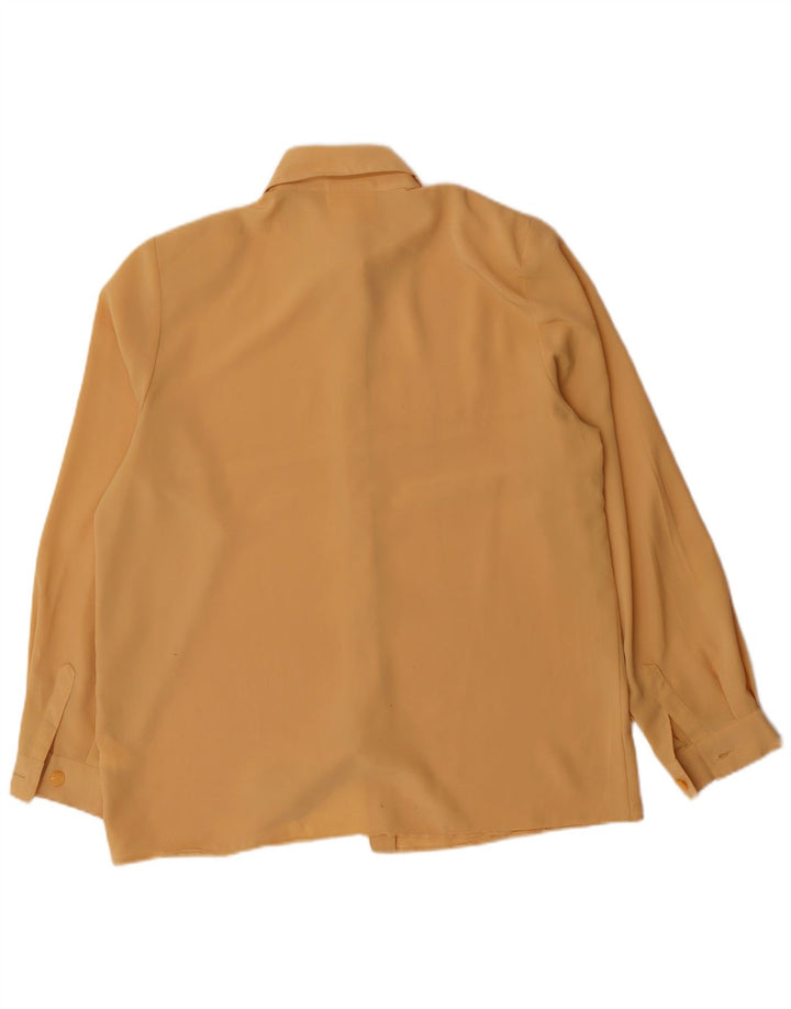 VINTAGE Womens Shirt Blouse UK 14 Large  Yellow Polyester