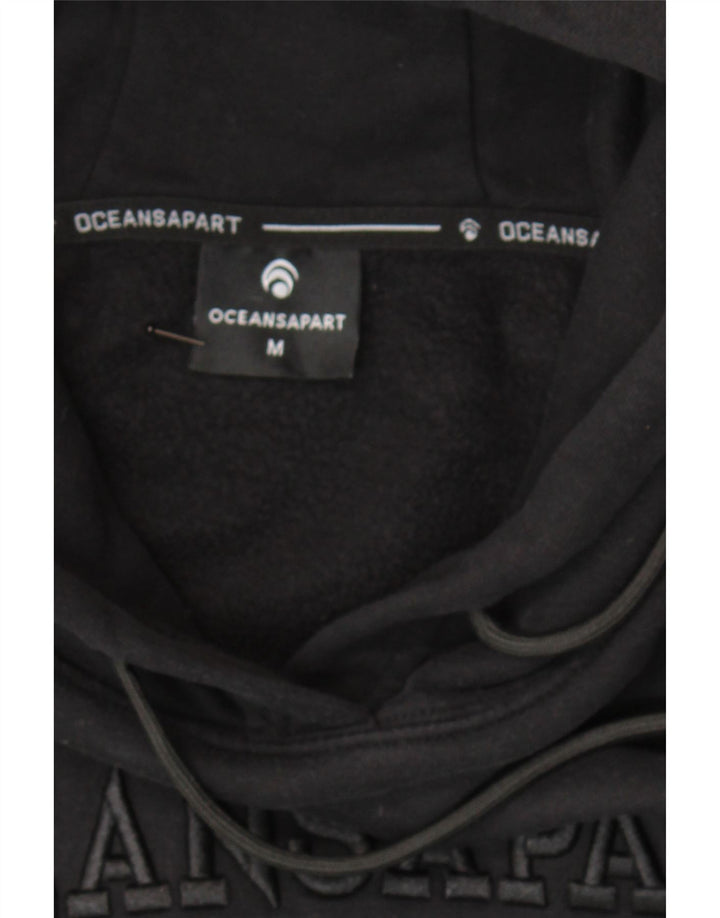 OCEANSAPART Mens Graphic Hoodie Jumper Medium Black Vintage Oceansapart and Second-Hand Oceansapart from Messina Hembry 