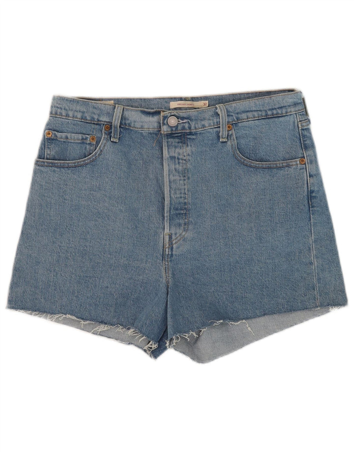 Levi's ženske kratke traper hlače s rebrima W32 veliki plavi pamuk