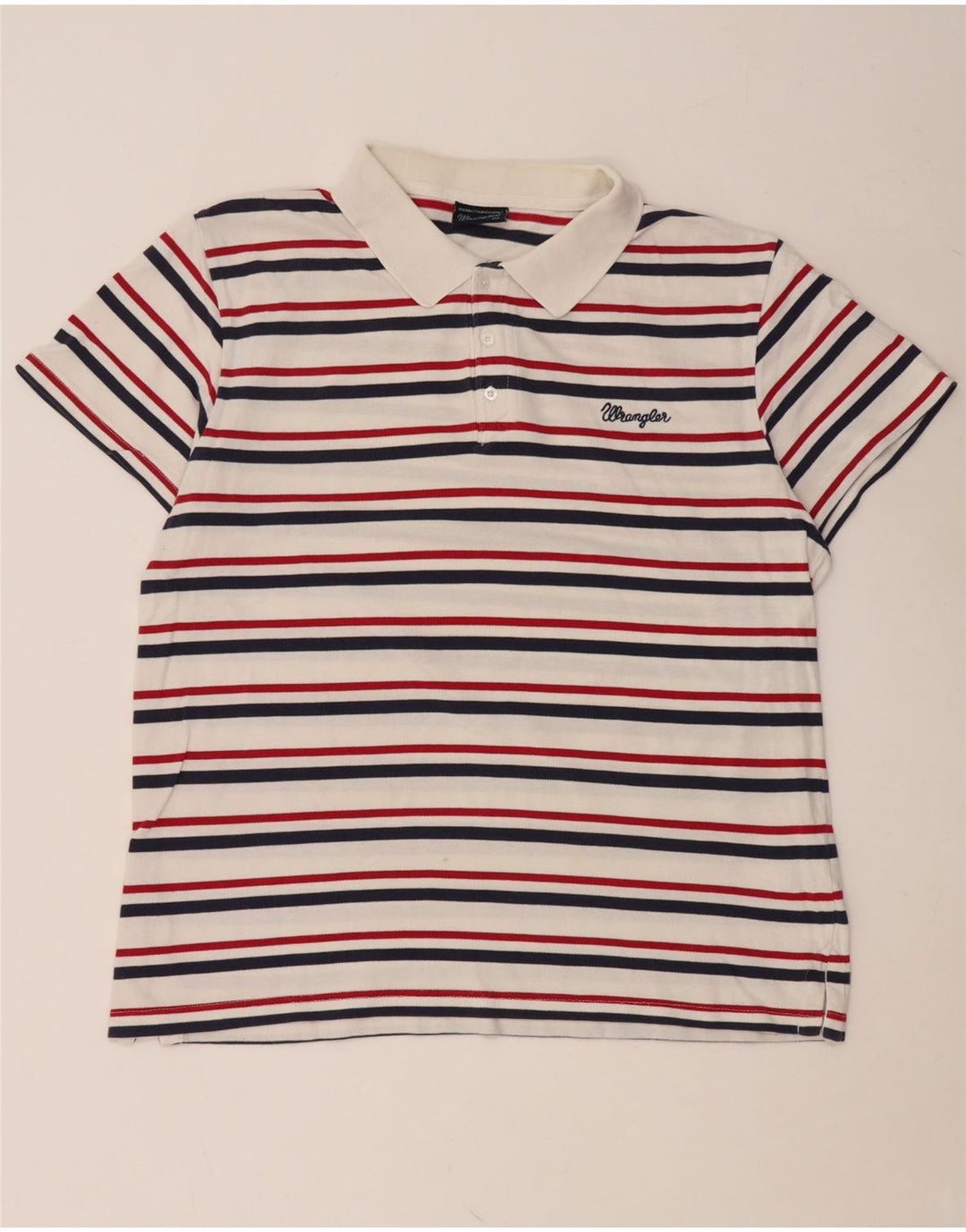 WRANGLER Muška polo majica 2XL bijeli pamuk na pruge