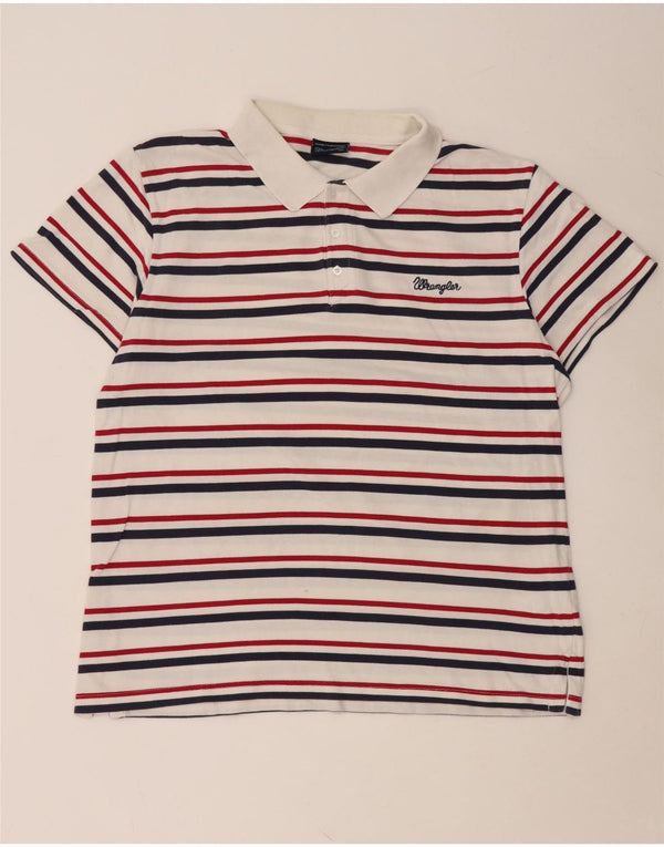 WRANGLER Muška polo majica 2XL bijeli pamuk na pruge