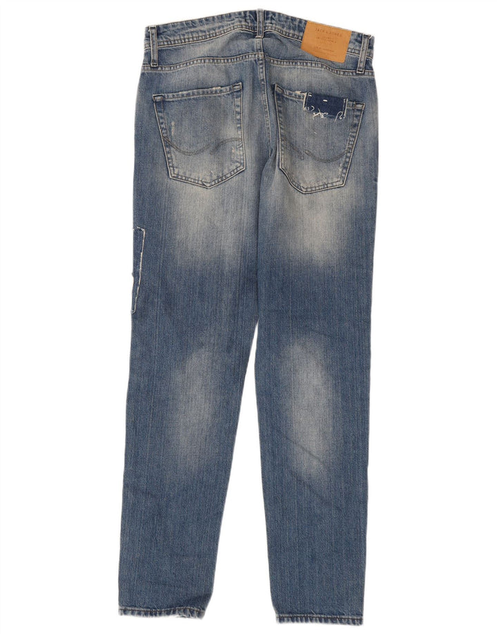 Jack & Jones muške uske traperice Mike Comfort W30 L32 plavi patchwork