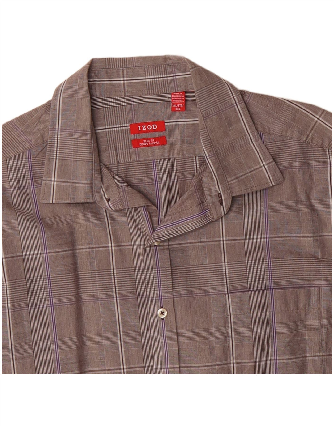 IZOD muška uska košulja 2XL sivi karirani pamuk