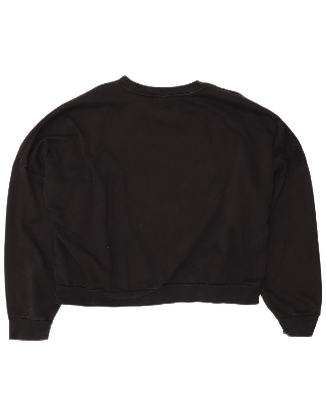 ADIDAS Ženska skraćena prekomjerna majica s kratkim rukavima UK 16/18 Veliki crni pamuk