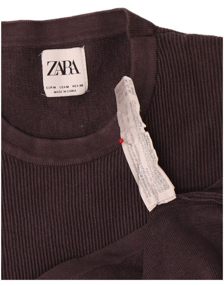 Zara muška majica kratkih rukava Srednje sivi pamuk