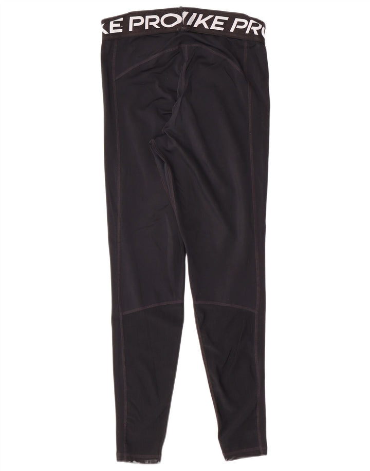 Nike Ženske Dri Fit Graphic Leggings UK 12 Srednje crne poliesterske sportske