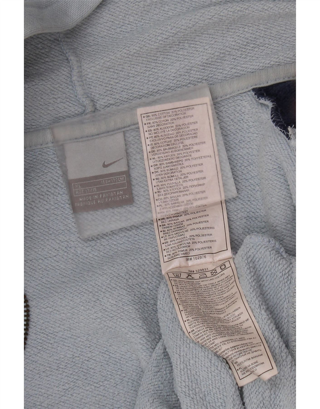 Nike Boys Graphic Zip Hoodie pulover 13-14 Years XL Blue Colourblock Pamuk