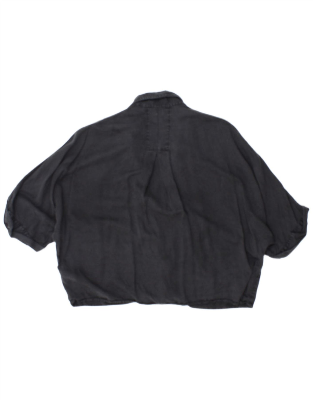 ZARA ženska prevelika košulja bluza kratkih rukava UK 10 Mala crna