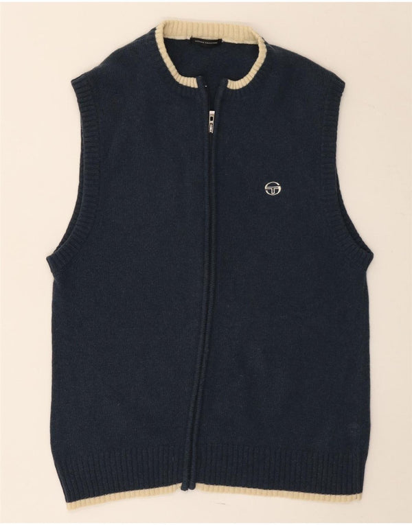 Sergio Tacchini ženski kardigan pulover bez rukava UK 12 srednje tamnoplava