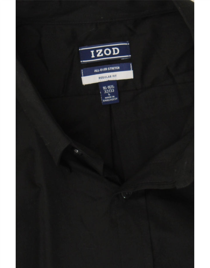 IZOD Mens Regular Fit Shirt Size 16 1/2 Large Black Cotton Vintage Izod and Second-Hand Izod from Messina Hembry 