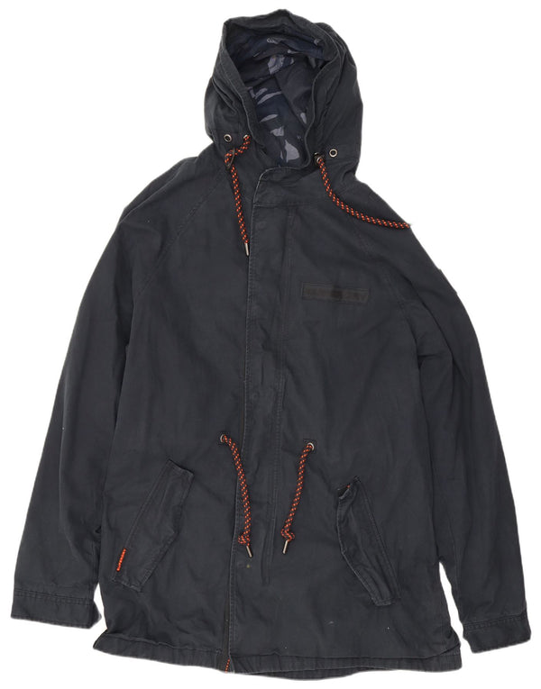 Superdry muška parka jakna s kapuljačom UK 46 3XL tamnoplavi pamuk