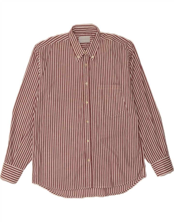 POP 84 Mens Shirt Large Burgundy Striped Cotton Vintage POP 84 and Second-Hand POP 84 from Messina Hembry 
