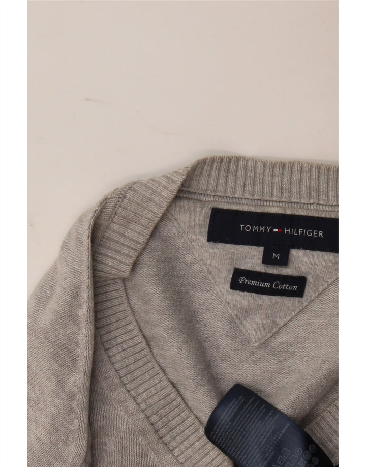 Tommy Hilfiger muški džemper s V-izrezom, srednje sivi pamuk