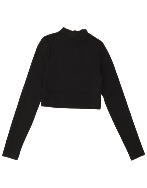 NIKE Ženska majica s kratkim izrezom i kratkim izrezom UK 4 XS crni poliester