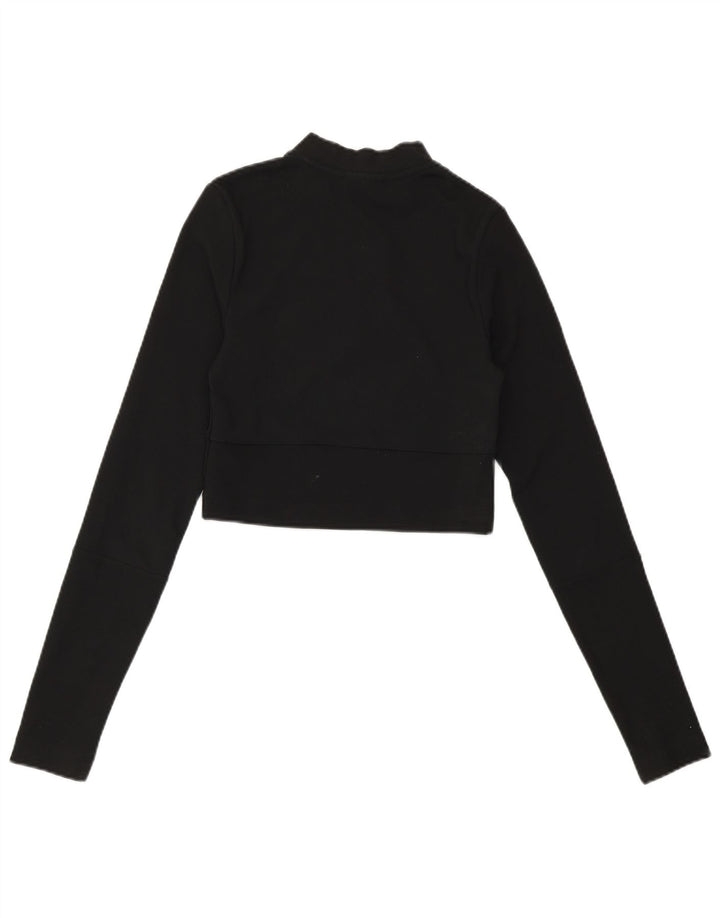 NIKE Ženska majica s kratkim izrezom i kratkim izrezom UK 4 XS crni poliester