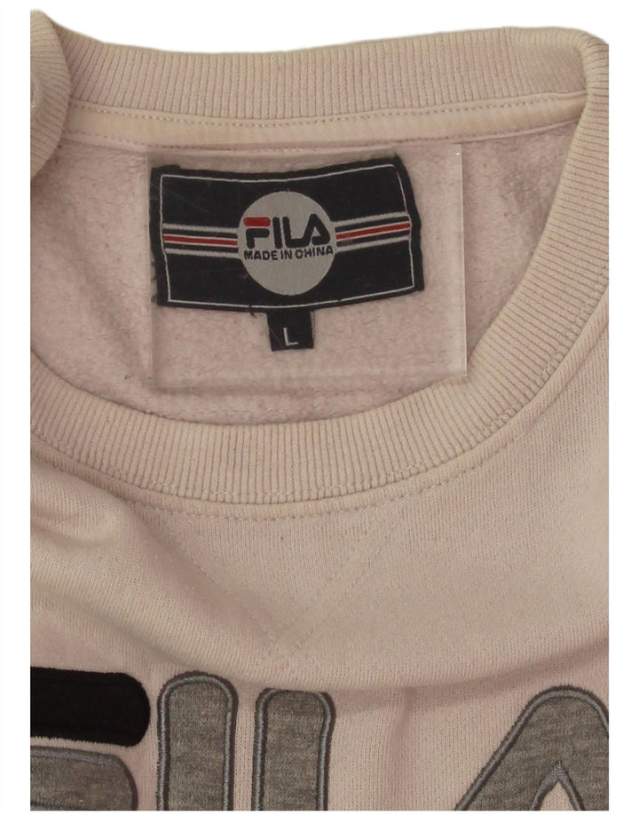 Fila ženski džemper prekomjerne kratke majice UK 16 Large Off White