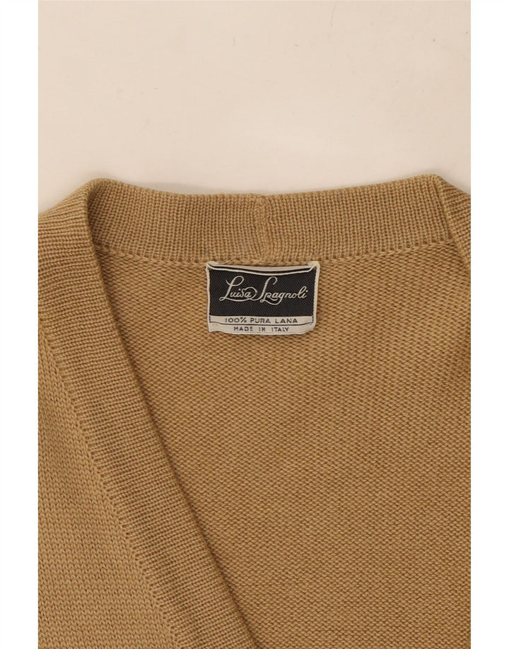 LUISA SPAGNOLI Ženski kardigan pulover UK 14 Veliki bež vuneni