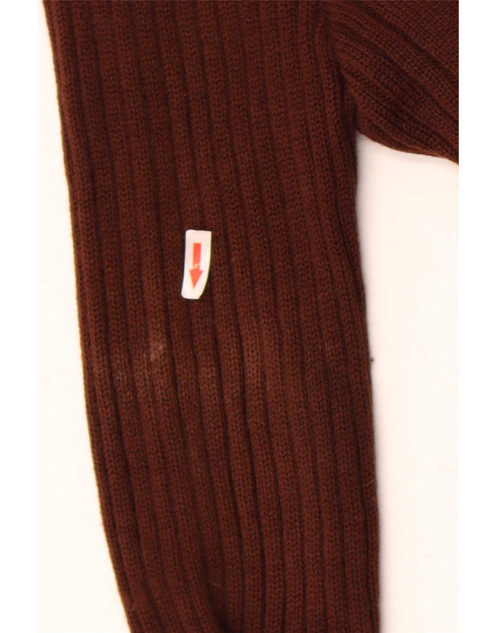 Vintage muški kardigan džemper srednje smeđe boje Block Wool
