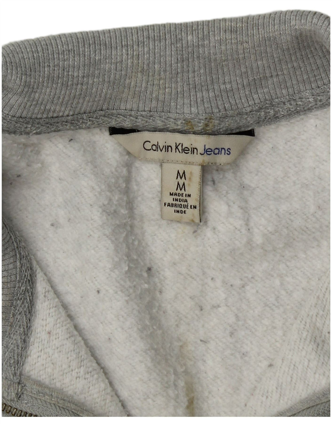 CALVIN KLEIN JEANS Muška majica s izrezom na patentni zatvarač Srednje siva