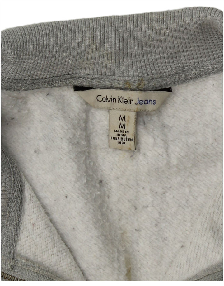 CALVIN KLEIN JEANS Muška majica s izrezom na patentni zatvarač Srednje siva