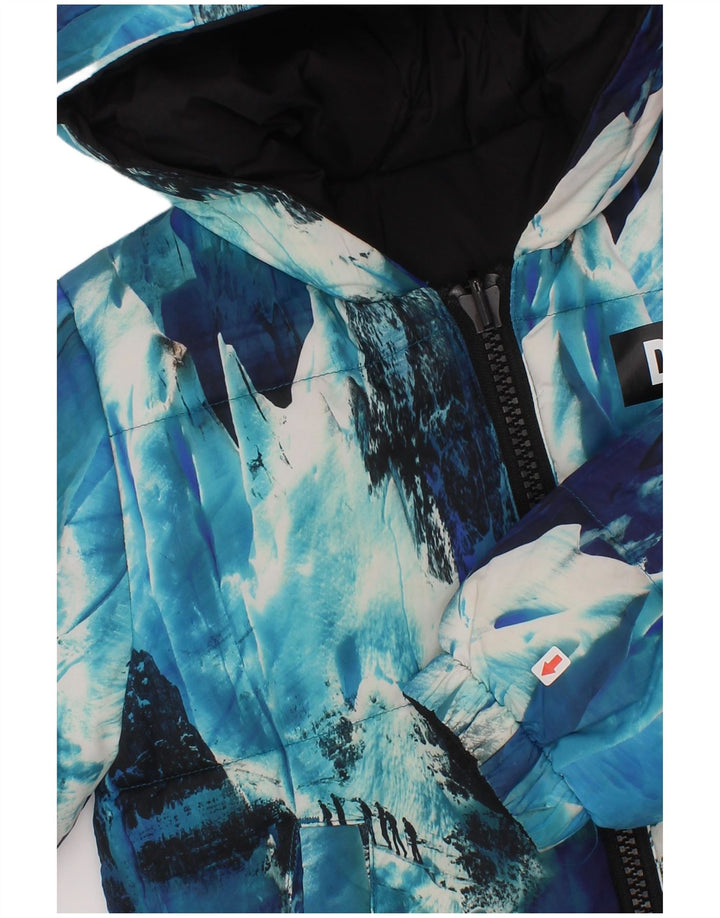 Dkny Boys Reverzibilna podstavljena jakna s kapuljačom 3-4 godine Blue Tie Dye poliester
