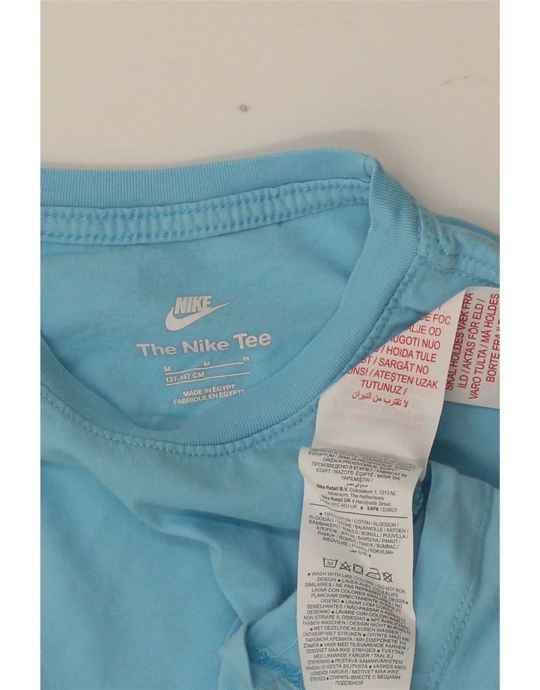 Nike Boys T-Shirt Top 10-11 Years Medium Blue Pamuk