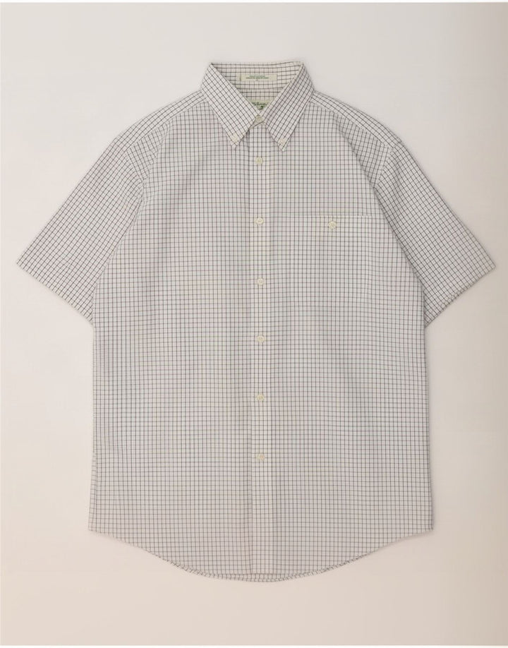 Orvis muška košulja kratkih rukava srednje bijelog gingham pamuka