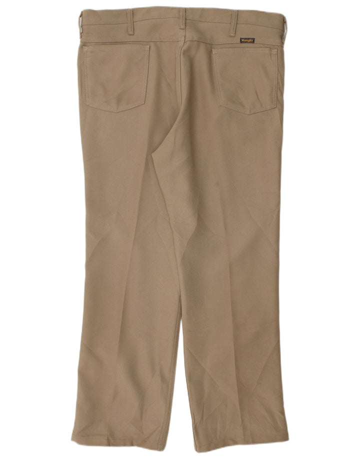 WRANGLER Mens Straight Suit Trousers W38 L30 Beige Polyester
