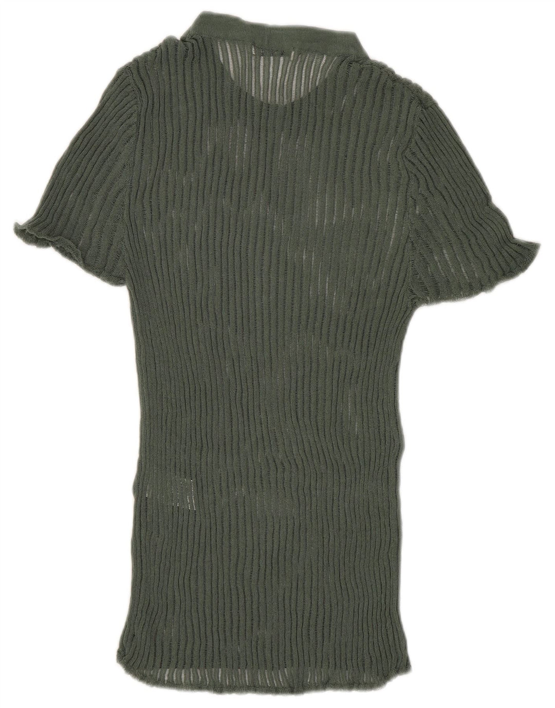 Zara ženski top od pletene bluze UK 8 Mala zelena viskoza