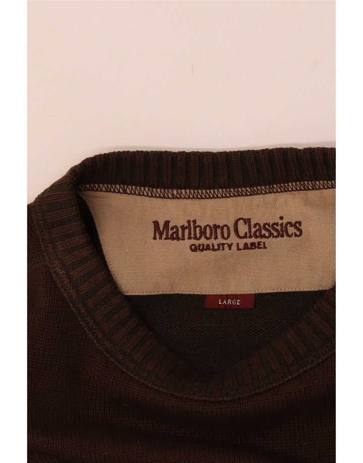 Marlboro Classics muški džemper s okruglim izrezom, veliki smeđi
