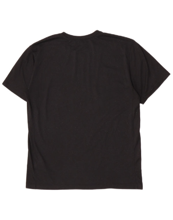 Nike Dri Fit Graphic T-Shirt Top UK 12 Medium Black Poliester Sports