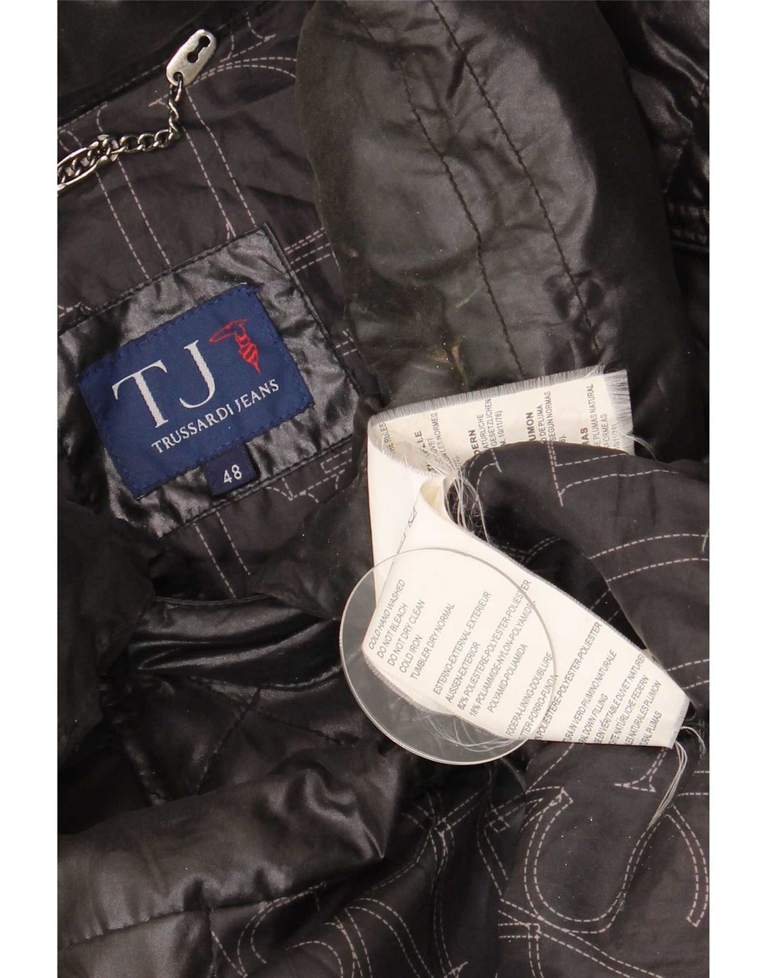 Trussardi Jeans ženski podstavljeni kaput IT 48 XL crni poliester