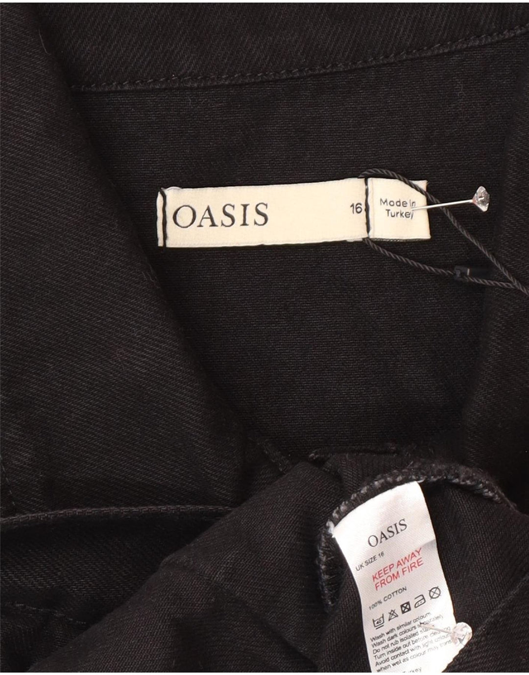 Ženska traper majica Oasis UK 16 velika crna pamučna