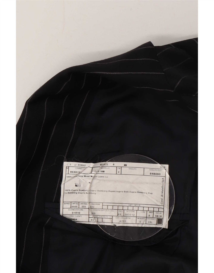 Armani muška jakna s 2 gumba IT 50 Large Navy Blue Pinstripe Wool