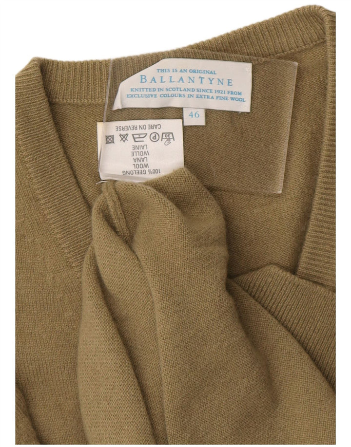 BALLANTYNE Muški džemper s V-izrezom IT 46 Mala kaki vuna