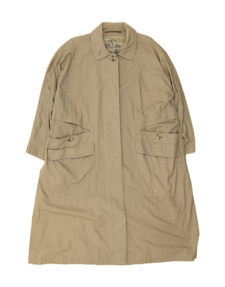 VINTAGE Womens Overcoat UK 18 XL  Beige Cotton Vintage Vintage and Second-Hand Vintage from Messina Hembry 