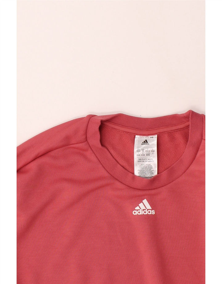 ADIDAS Womens Crop Sweatshirt Jumper UK 12/14 Medium Pink Polyester Vintage Adidas and Second-Hand Adidas from Messina Hembry 