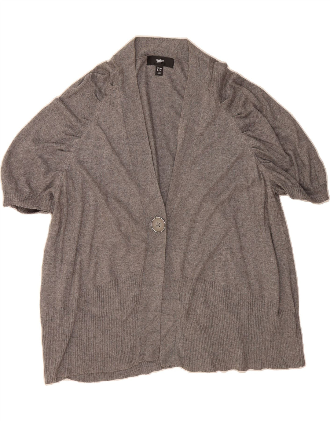 MOSSIMO Womens Short Sleeve Cardigan Sweater US 20 3XL Grey Rayon Vintage Mossimo and Second-Hand Mossimo from Messina Hembry 