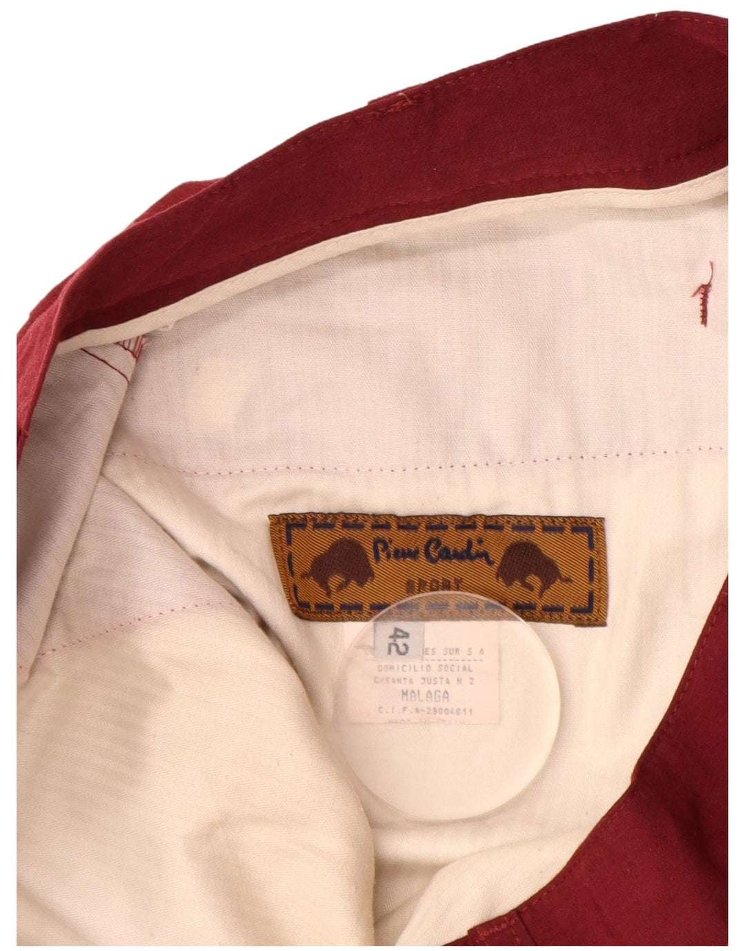 PIERRE CARDIN Ženske chino kratke hlače s štipaljkama IT 42 Srednje W30 Bordo Pamuk