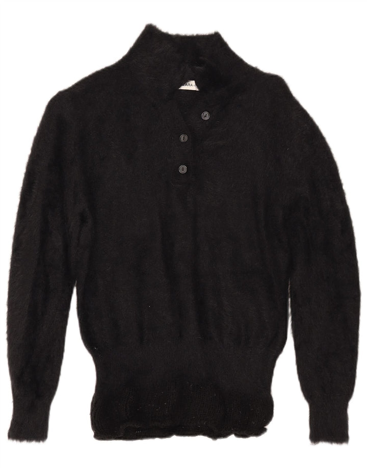 ZARA ženski džemper s polo izrezom UK 14 srednje crna