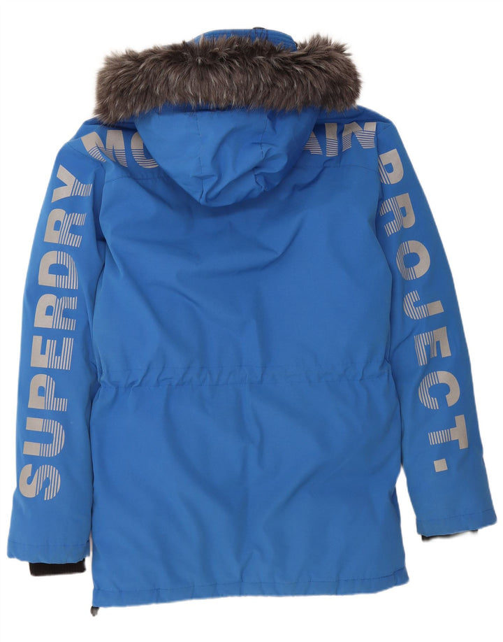 SUPERDRY Muški podstavljeni kaput s kapuljačom s grafičkim motivima UK 36 Mali plavi najlon