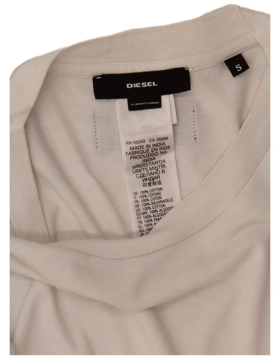 Diesel Muška majica kratkih rukava Mali bijeli pamuk