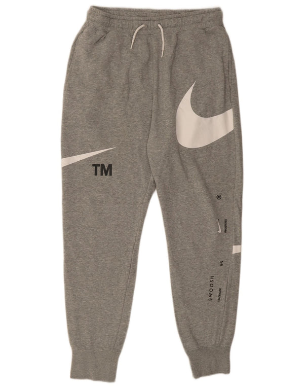 Nike Mens Swoosh Graphic Trenirka Hlače Joggers srednje sivi pamuk
