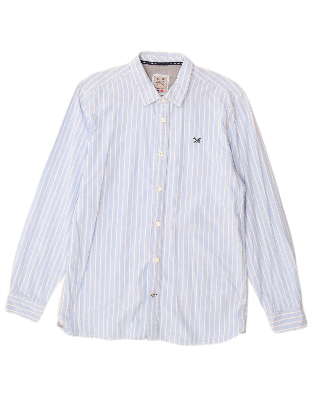 CREW ODJEĆA Muška pamučna košulja s velikim plavim prugama