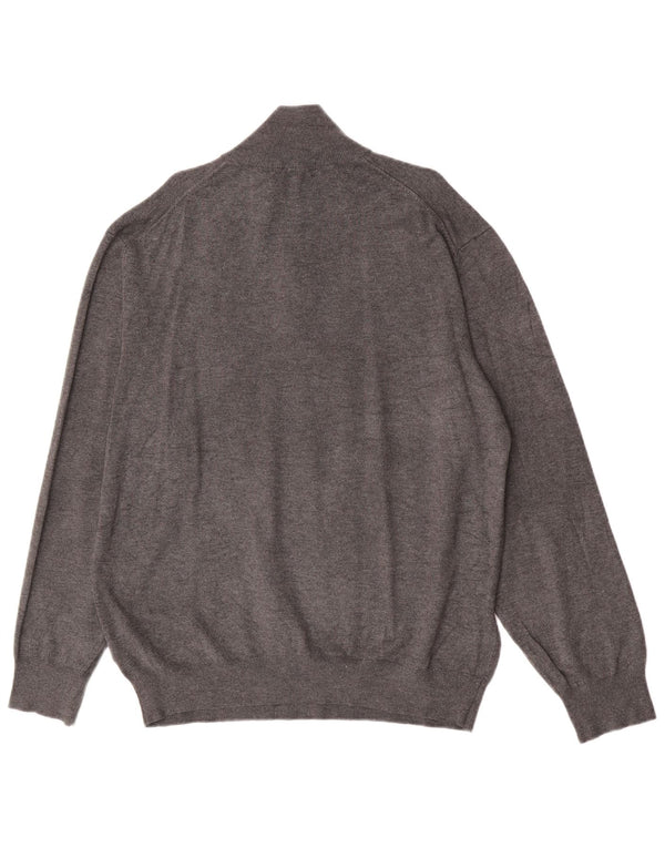 Pierre Cardin muški džemper s izrezom s patentnim zatvaračem 2XL siva klasična viskoza