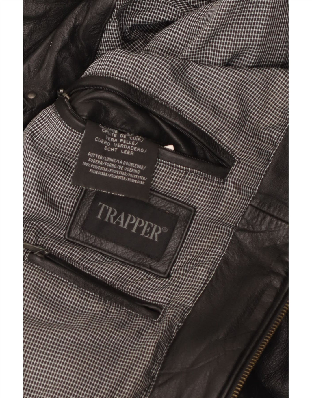 Trapper muška kožna jakna IT 50 velika crna koža