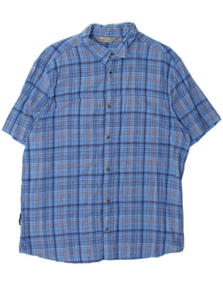MOUNTAIN WAREHOUSE Mens Short Sleeve Shirt XL Blue Check Cotton Vintage Mountain Warehouse and Second-Hand Mountain Warehouse from Messina Hembry 